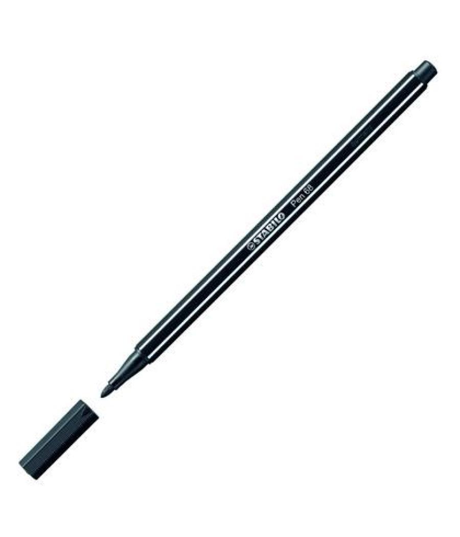 Stabilo pen 68 rotulador negro -10u-