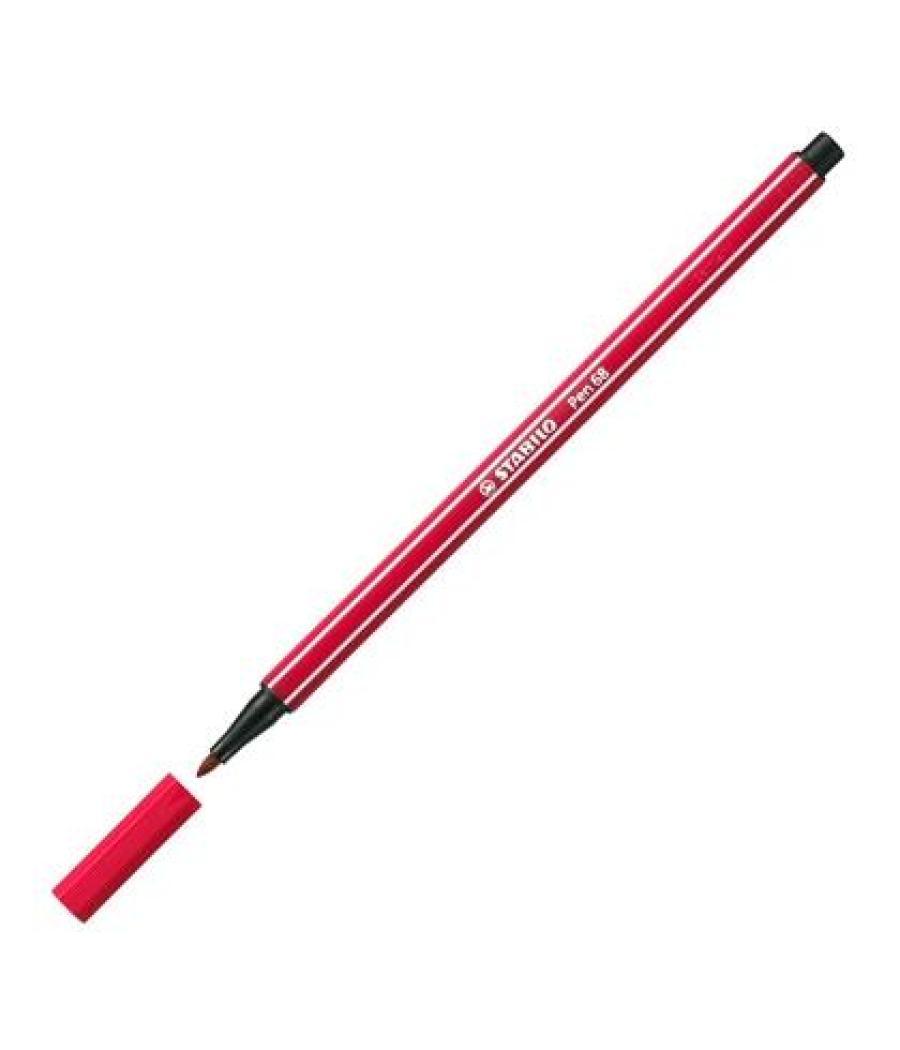 Stabilo pen 68 rotulador rojo oscuro -10u-