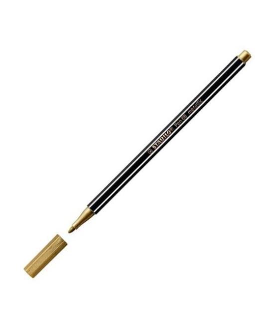 Stabilo rotulador pen 68 metallic oro caja 10 ud