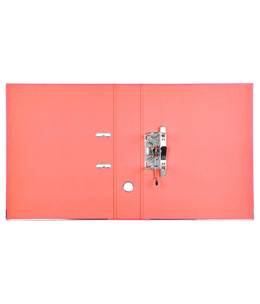 Archivador de palanca liderpapel folio documenta forrado pvc con rado lomo 75mm rojo compresor metélico