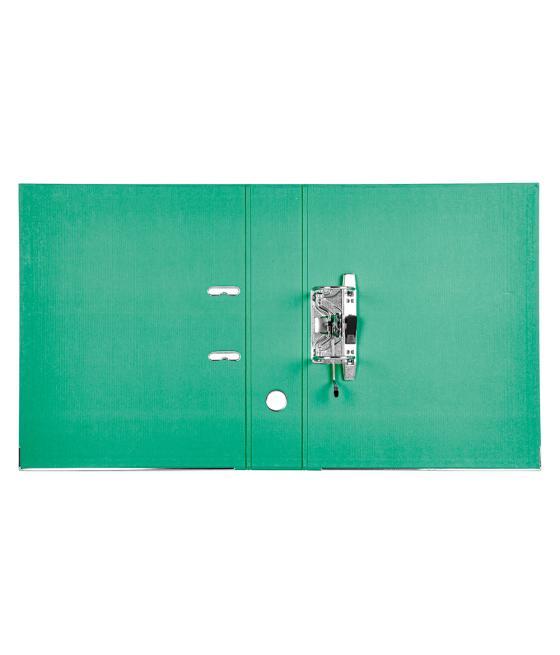 Archivador de palanca liderpapel folio documenta forrado pvc con rado lomo 75mm verde compresor metélico