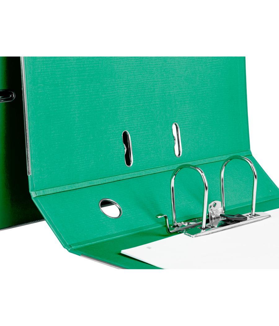 Archivador de palanca liderpapel folio documenta forrado pvc con rado lomo 75mm verde compresor metélico