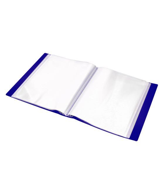 Carpeta liderpapel personaliza 37862 100 fundas polipropilenodin a4 azul con cajetin