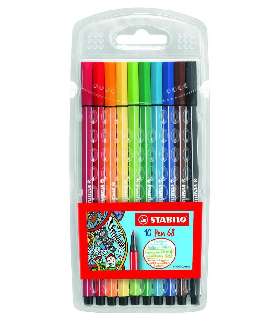 Stabilo rotulador pen 68 estuche de 10 c/surtidos