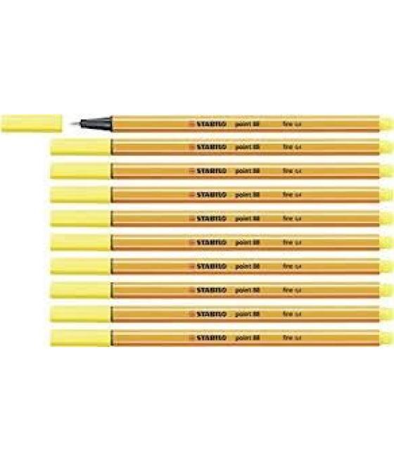 Stabilo point 88 rotulador amarillo limón -10u-