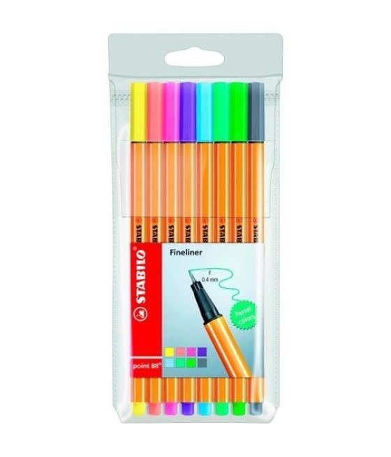 Stabilo rotuladores point 88 estuche 8 c/surtidos pastel