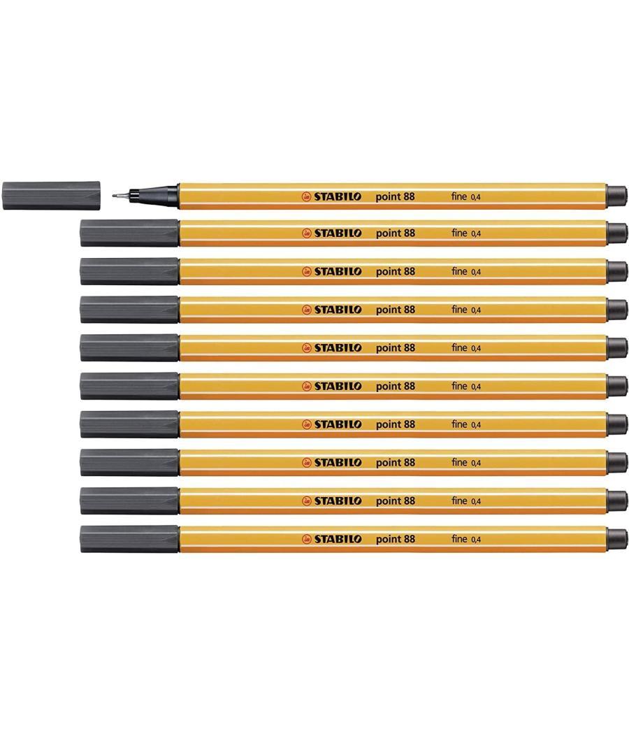Stabilo point 88 rotulador gris intenso -10u-