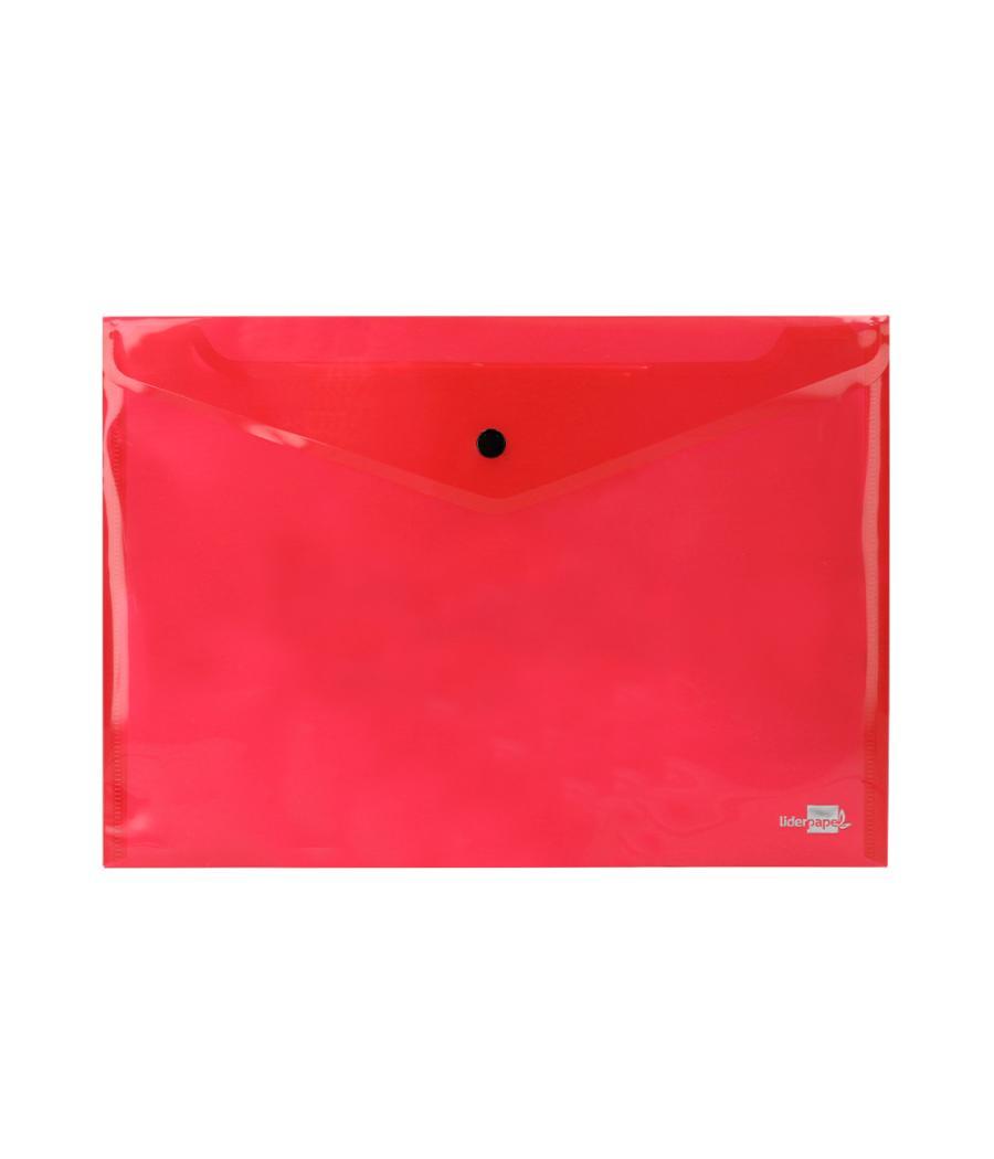 Carpeta liderpapel dossier broche 34040 polipropileno din a4 roja transparente 50 hojas