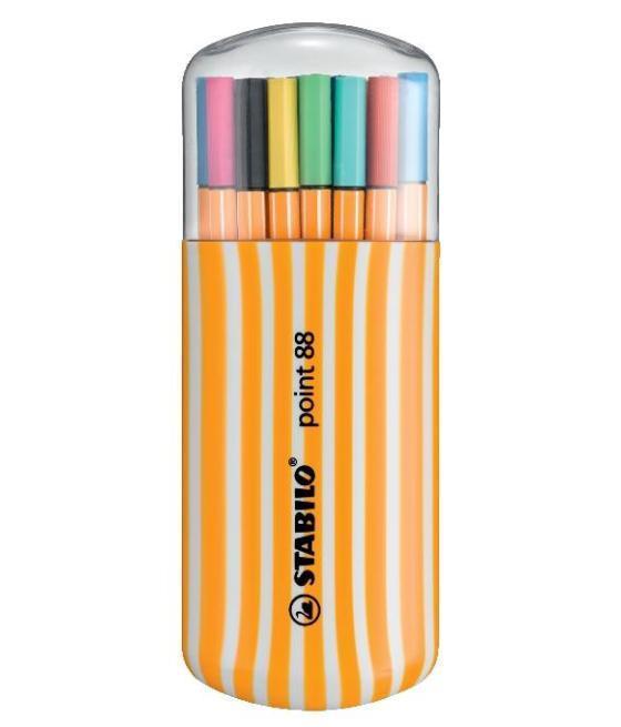 Stabilo rotuladores point 88 colores surtidos estuche zebrui 20 ud