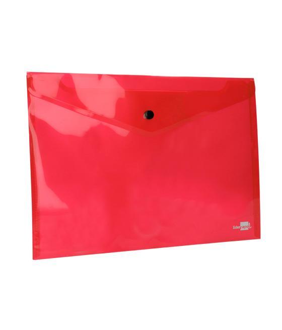 Carpeta liderpapel dossier broche 34040 polipropileno din a4 roja transparente 50 hojas