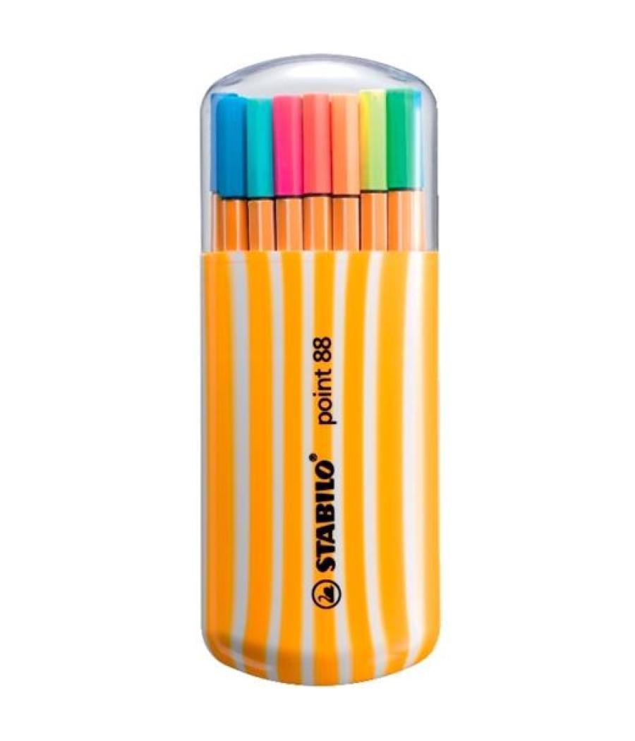Stabilo rotuladores point 88 estuche zebrui de 20 c/surtidos neón