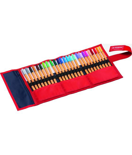 Stabilo point 88 rotulador estuche rollerset 25 colores