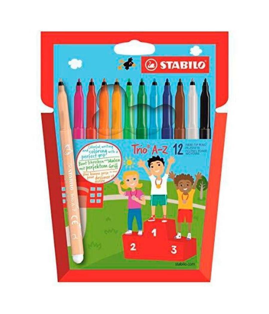 Stabilo rotuladores trio az estuche de 12 c/surtidos