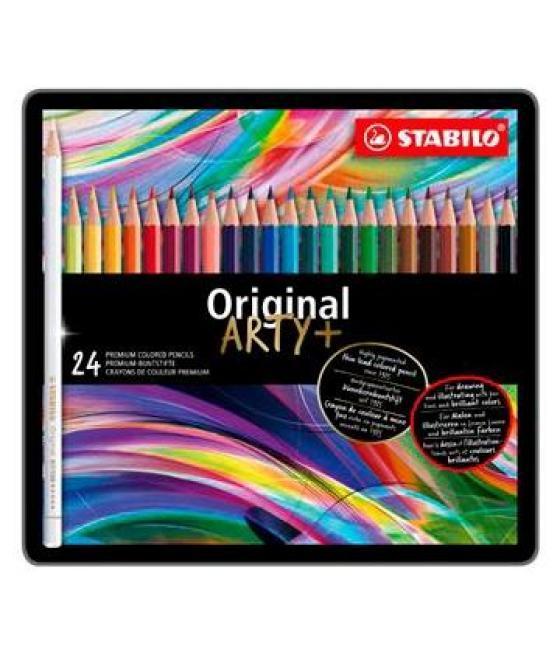 Stabilo lápices de colores original arty  c/surtidos estuche de metal 24 ud