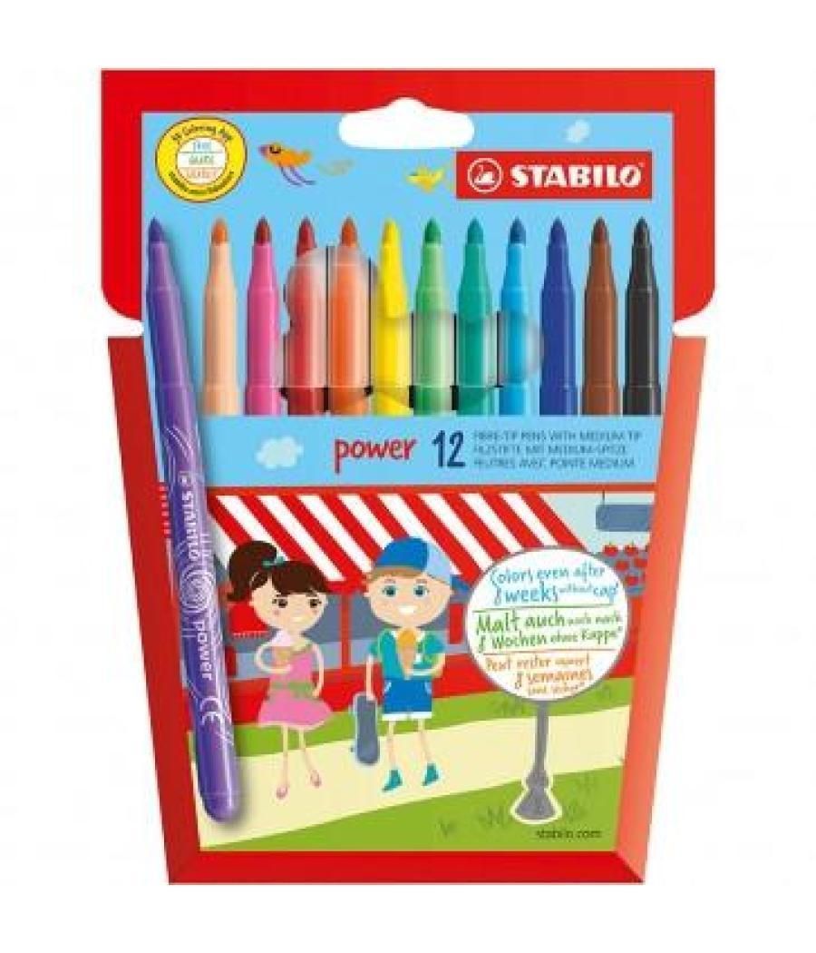 Stabilo rotulador power colores surtidos estuche de 12