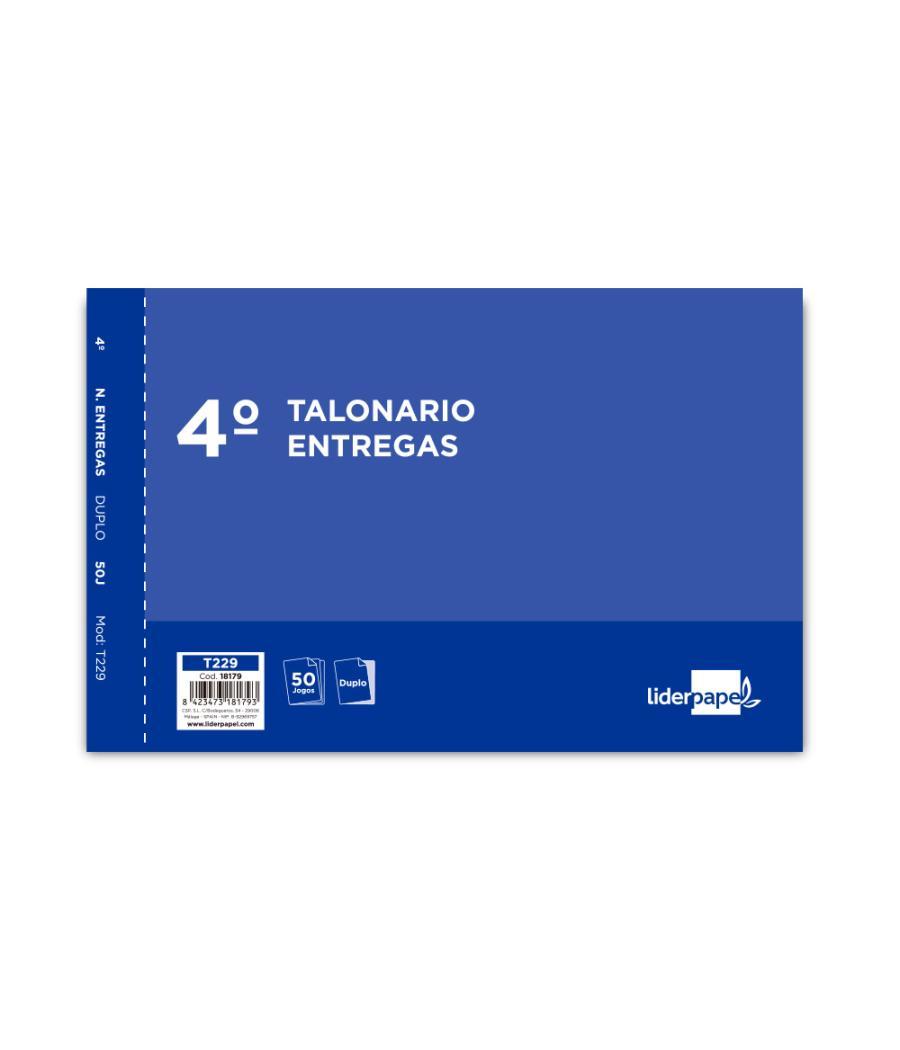 Talonario liderpapel entregas cuarto original y copia t229 apaisado