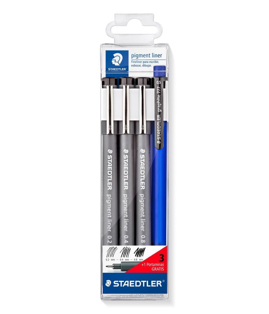 Staedtler rotulador calibrado pigment liner 3u & 1x graphite