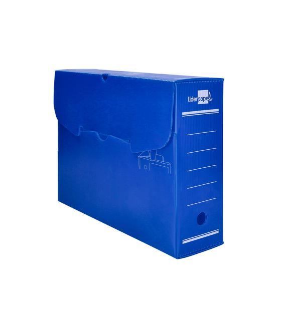 Caja archivo definitivo plástico liderpapel azul 360x260x100 mm