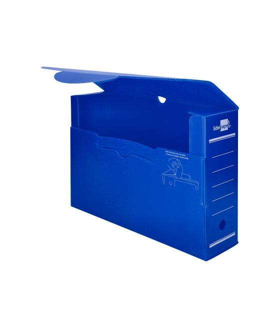 Caja archivo definitivo plástico liderpapel azul 360x260x100 mm