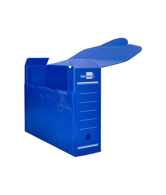 Caja archivo definitivo plástico liderpapel azul 360x260x100 mm