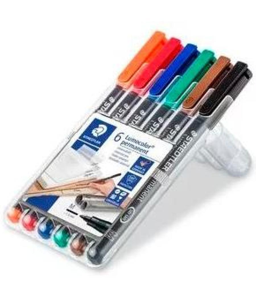 Staedtler rotulador permanente lumocolor 317 m estuche 6 c/surtidos