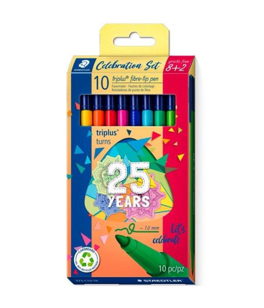 Staedtler rotulador triplus color 323 edición 25 años estuche 10 c/surtidos