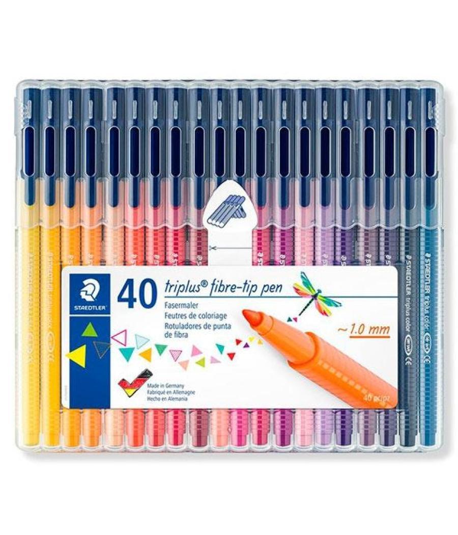 Staedtler rotulador punta de fibra triplus color estuche 40 unidades