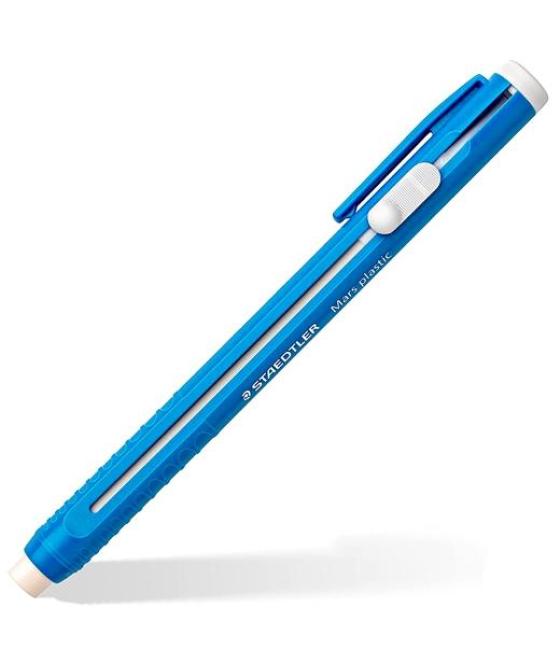 Staedtler portagomas mars plastic con clip + goma de recarga azul