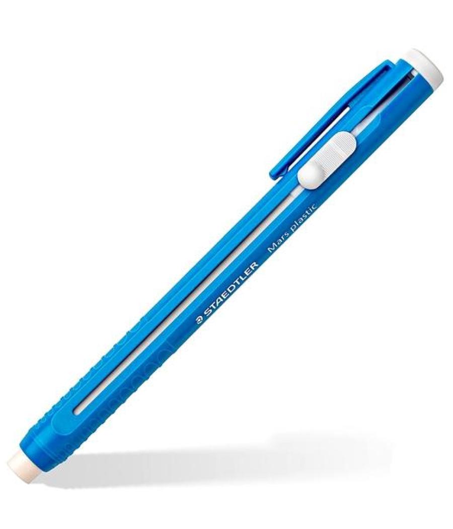Staedtler portagomas mars plastic con clip + goma de recarga azul
