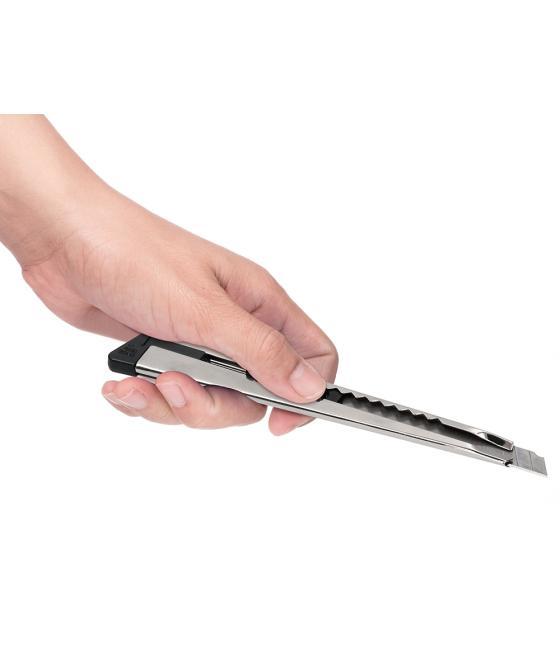 Cúter metélico q-connect con funda cuchilla estrecha