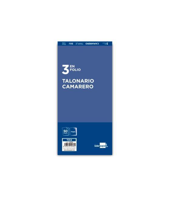 Talonario liderpapel camarero 3/fº original y 2 copias t314