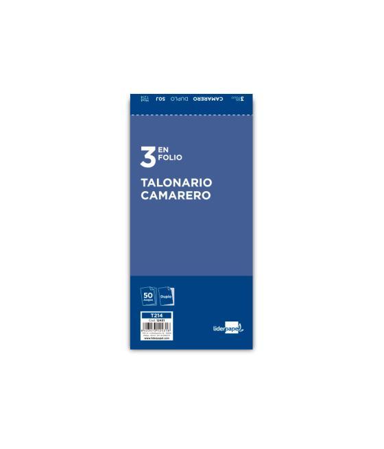 Talonario liderpapel camarero 3/fº original y copia t214