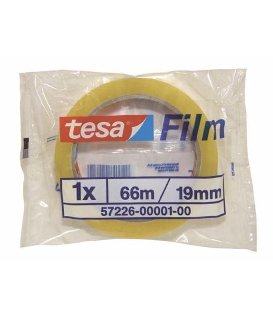 Tesa film cinta adhesiva transparente standard rollo 19mm x 66m en bolsita