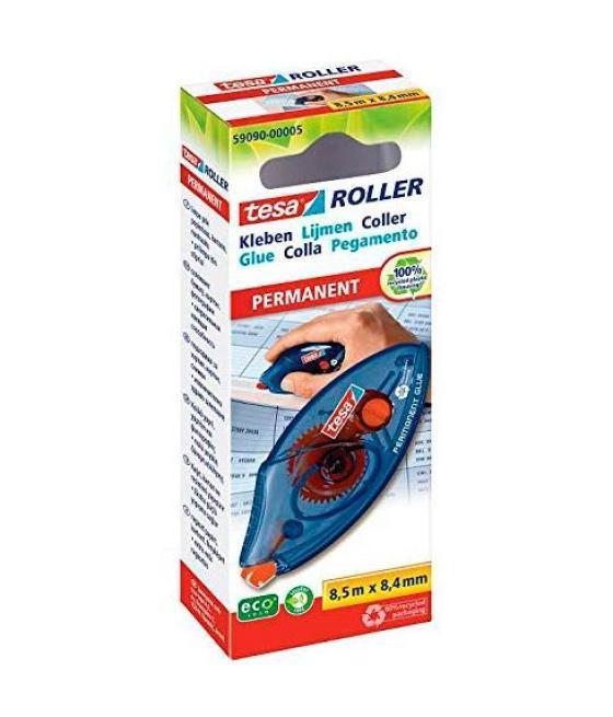 Tesa rodillo adhesivo permanente desechacle 8,40mm x 8,50m carcasa plástico reciclado