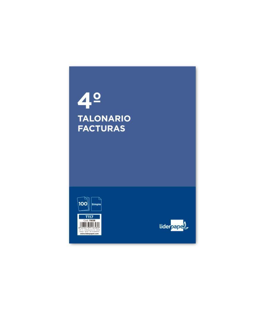 Talonario liderpapel facturas cuarto original t117 sin i.v.a