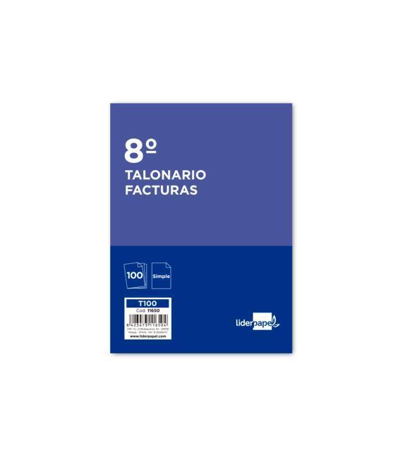 Talonario liderpapel facturas 8º original t100 con i.v.a.