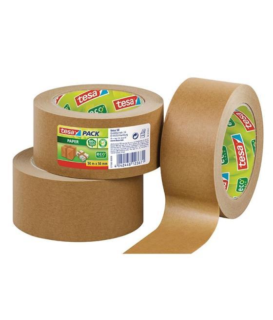 Tesa cinta de embalaje tesapack 50mx50mm papel ecológico