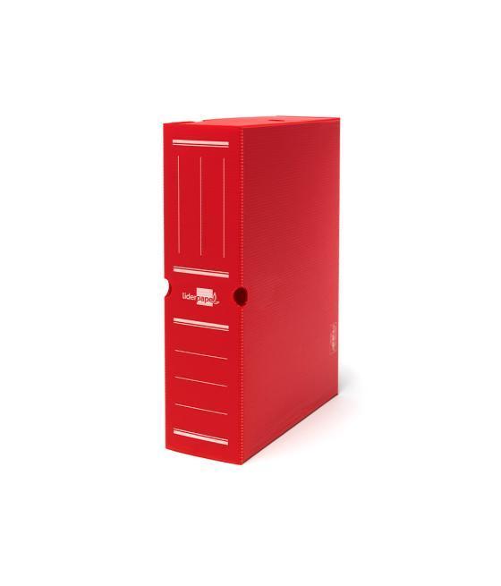 Caja archivo definitivo plástico liderpapel rojo 387x275x105 mm