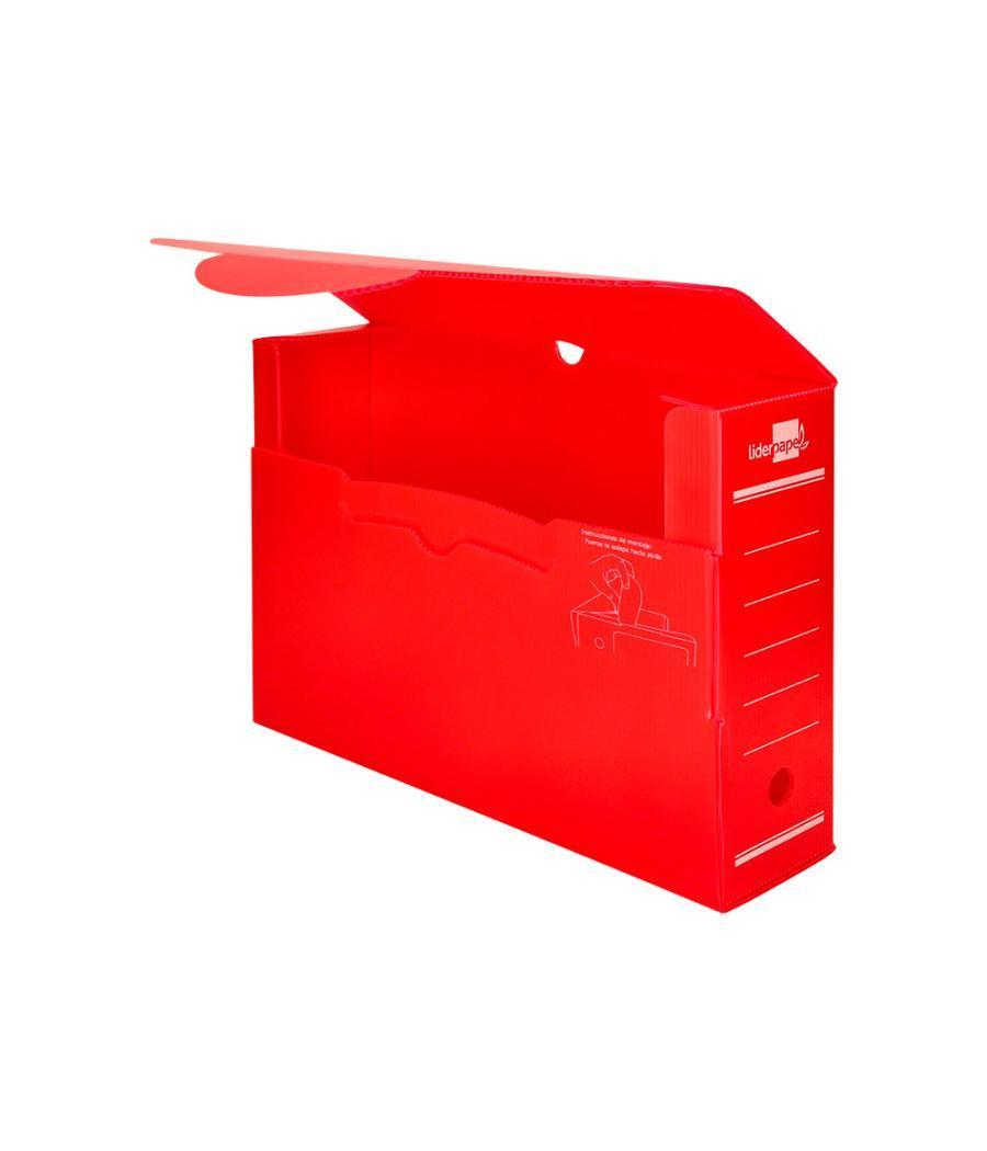 Caja archivo definitivo plástico liderpapel rojo 387x275x105 mm