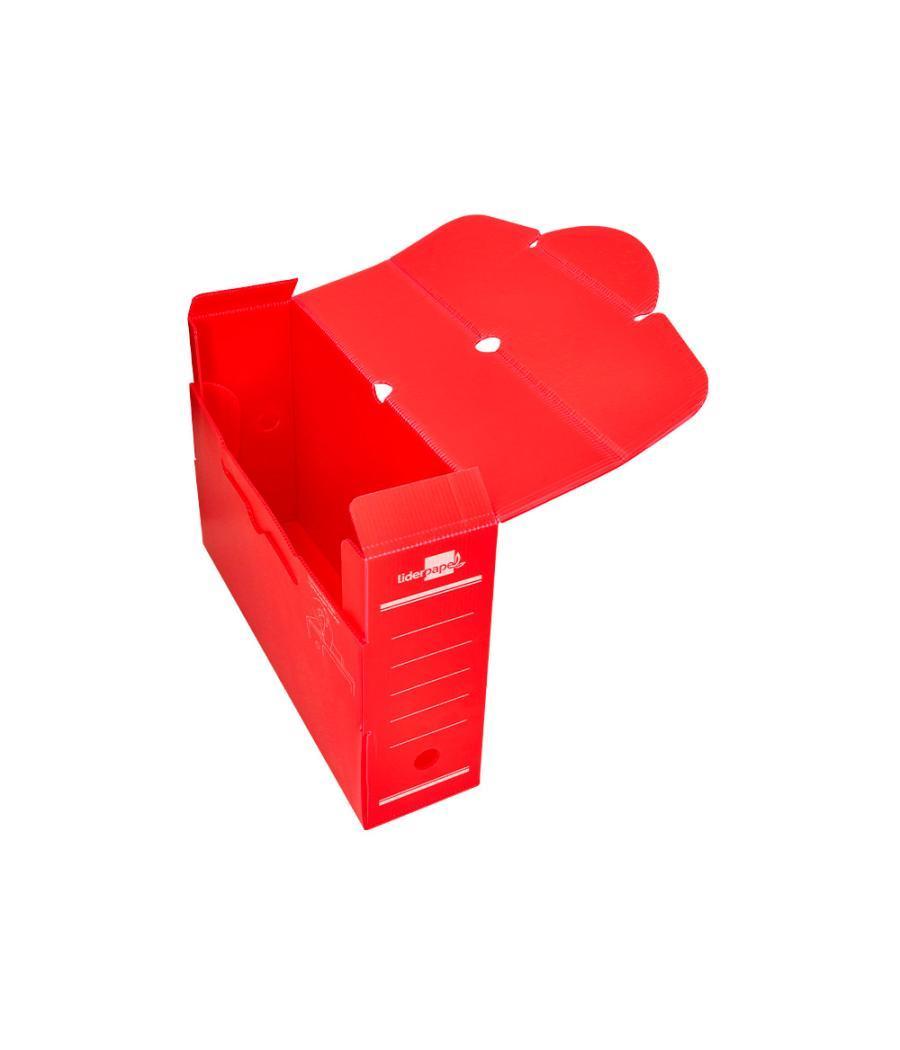 Caja archivo definitivo plástico liderpapel rojo 387x275x105 mm