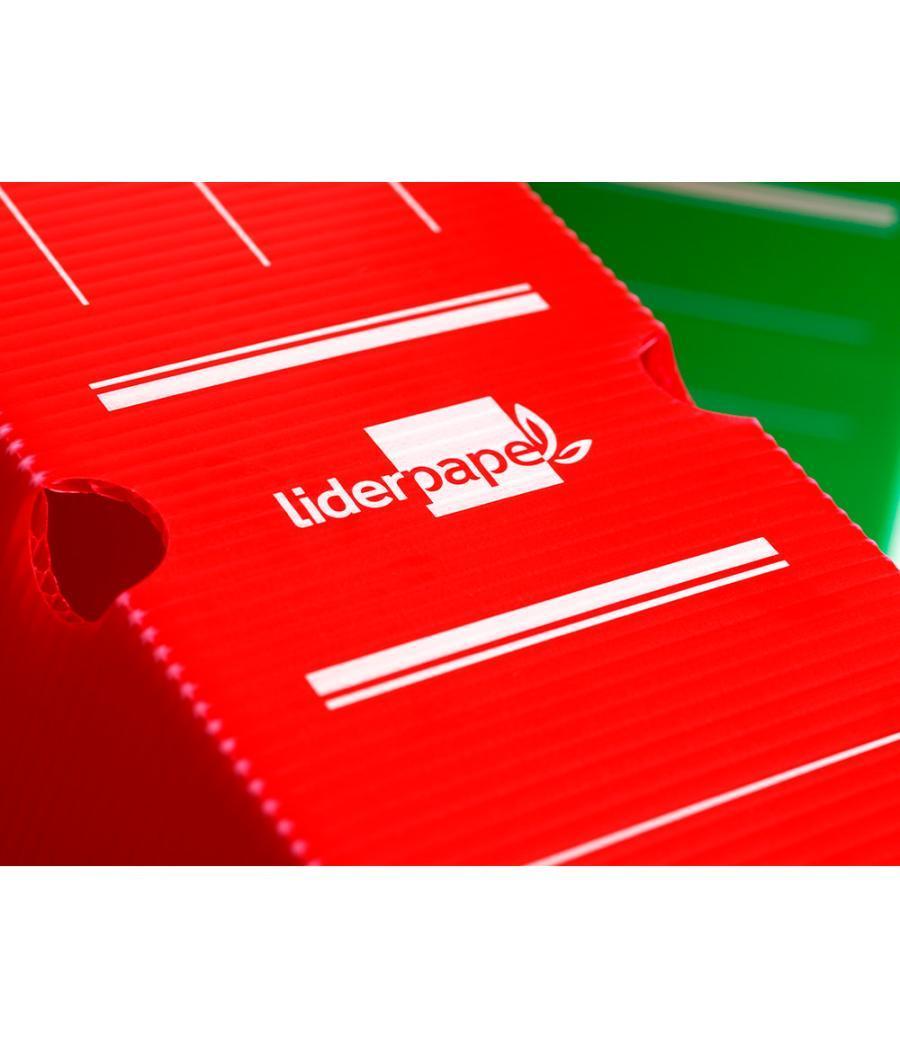 Caja archivo definitivo plástico liderpapel rojo 387x275x105 mm