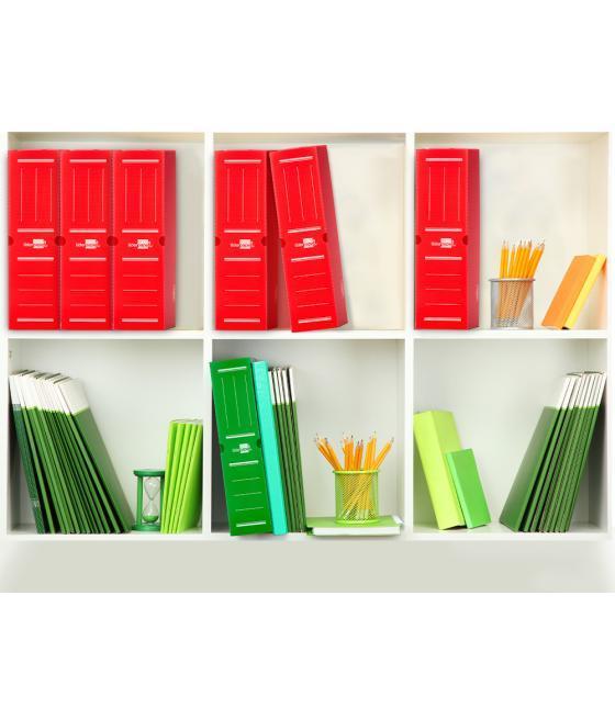 Caja archivo definitivo plástico liderpapel rojo 387x275x105 mm