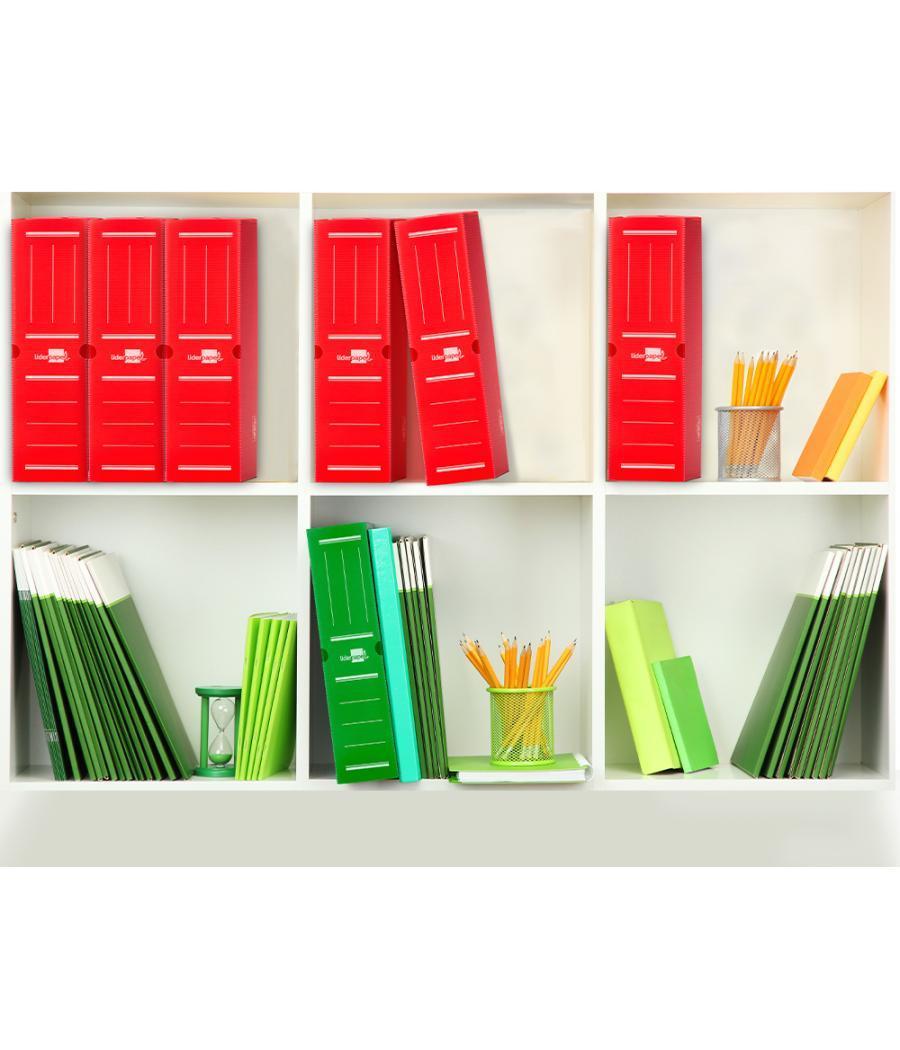 Caja archivo definitivo plástico liderpapel rojo 387x275x105 mm