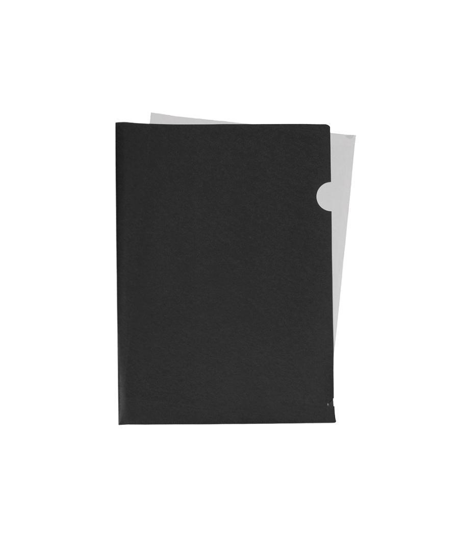 Carpeta liderpapel dossier uñero polipropileno din a4 negro opaco 20 hojas