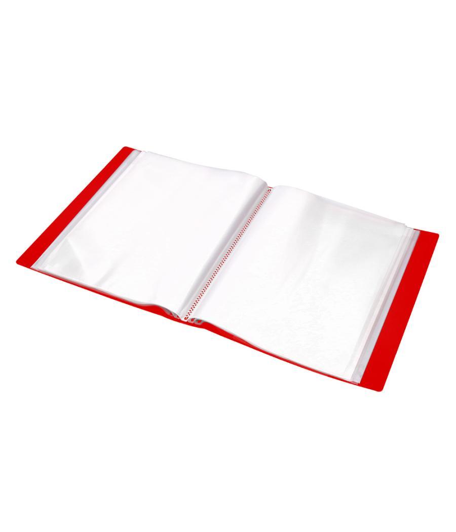 Carpeta liderpapel personaliza 100 fundas polipropilenodin a4 rojo translucido con cajetin