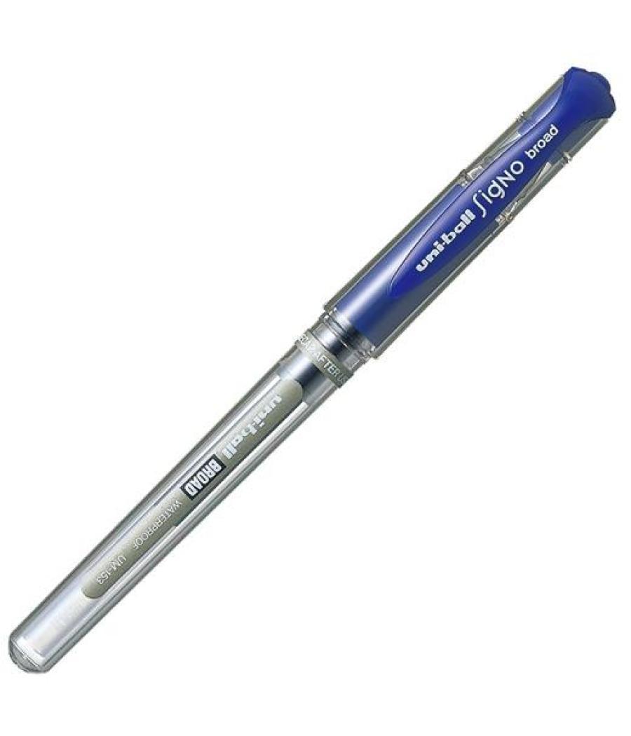 Uniball rollerball signo broad um-153 w azul -12u-