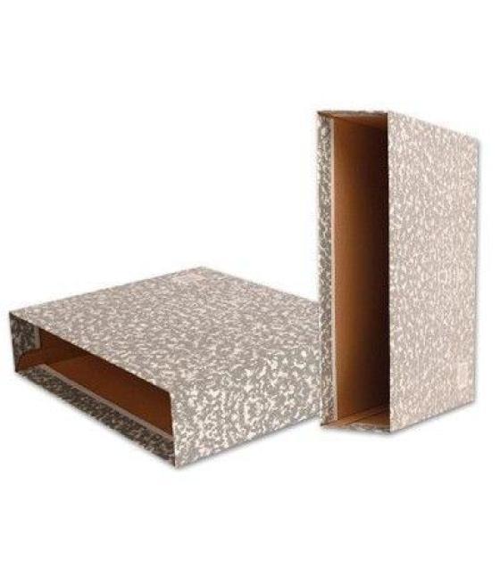 Unisystem clásico cajetín para archivador palanca 65mm folio cartón forrado gris