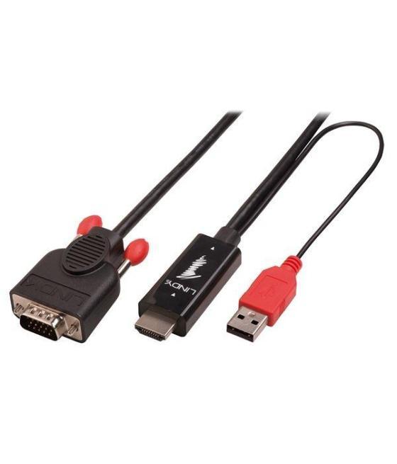 Lindy cable conversor hdmi a vga negro 2,0m