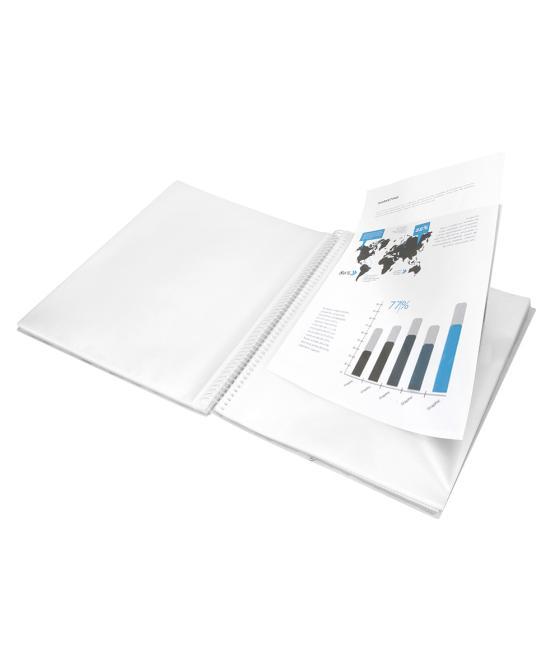 Carpeta liderpapel escaparate con espiral 40 fundas polipropileno din a4 transparente