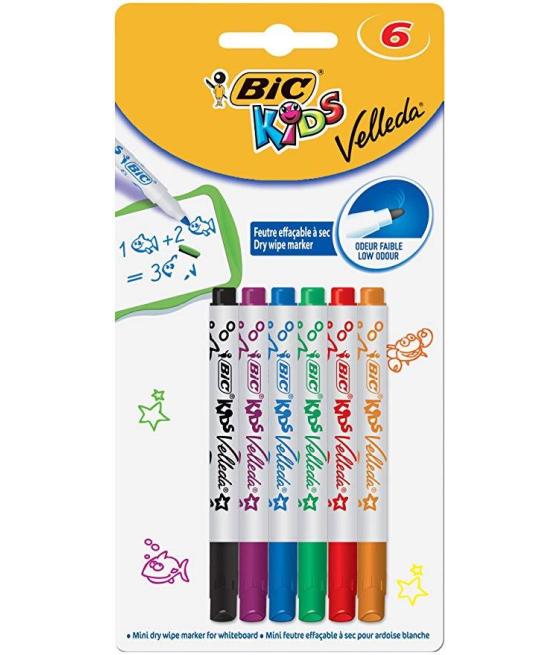 Velleda marcador kids mini pizarra blanca borrado óptimo blister 6 colores -6u-